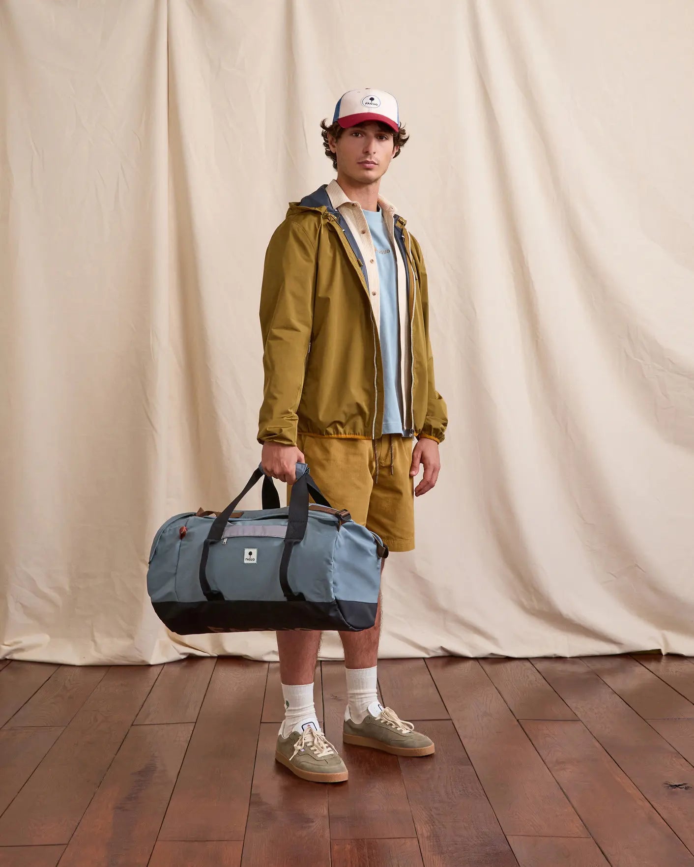 Big Duffle Travel Bag, Blue-Gray