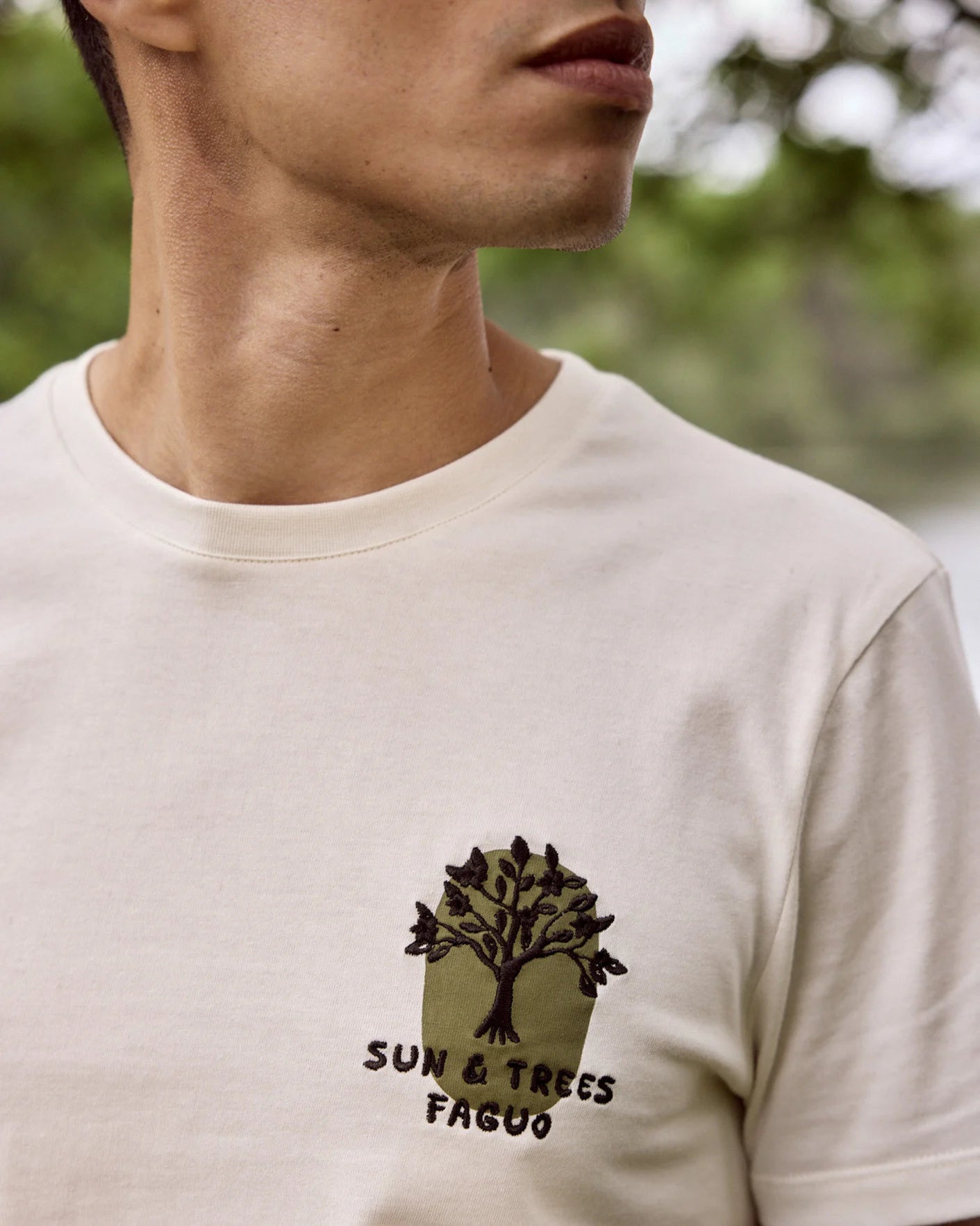 T-shirt Arcy écru Coton Sun and Trees