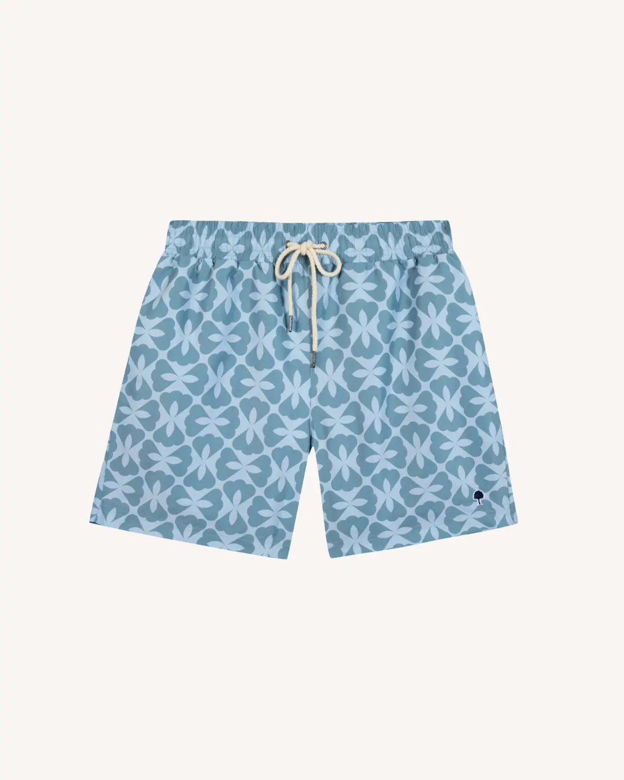 Short de bain Mimizan Fleurs Bleu Clair