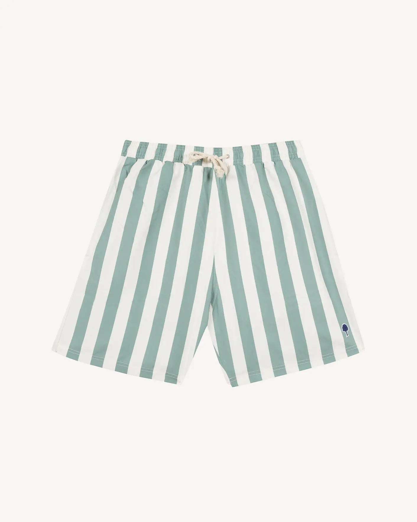 Short de bain Mimizan écru Ligné Vert