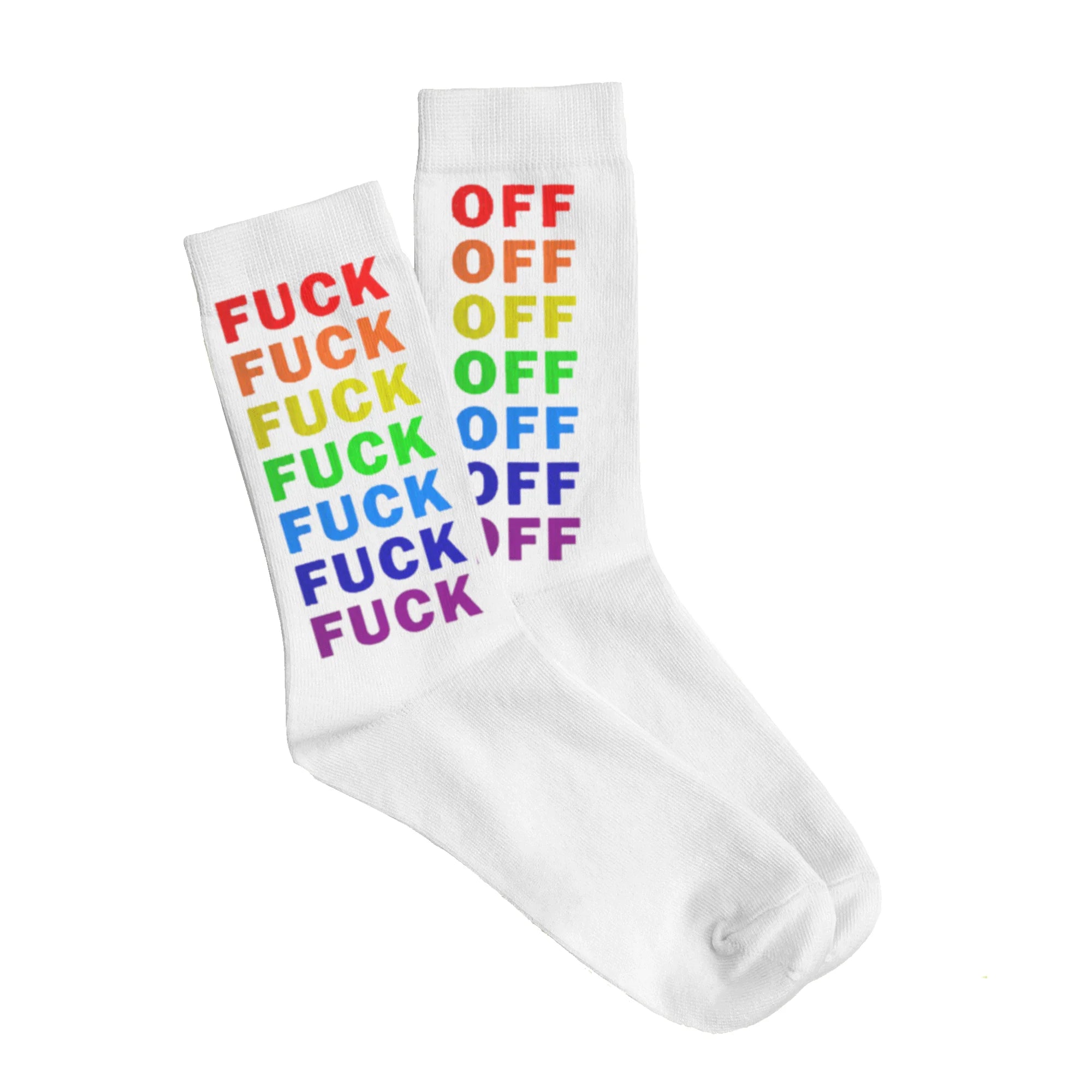 Chaussettes "Fuck Off" Multicolor Arc-en-ciel