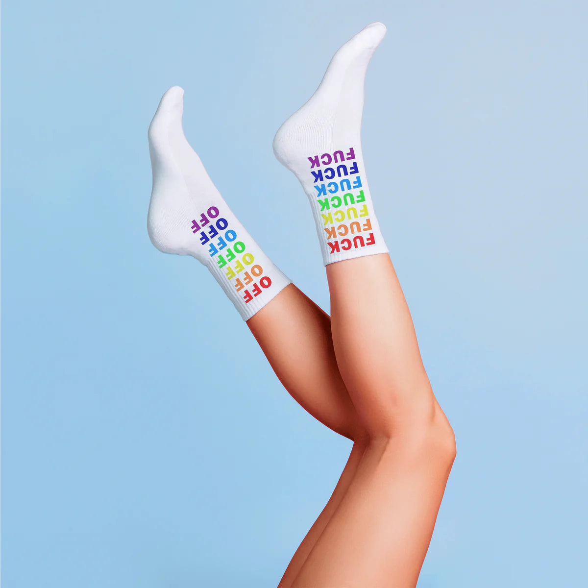 Chaussettes "Fuck Off" Multicolor Arc-en-ciel