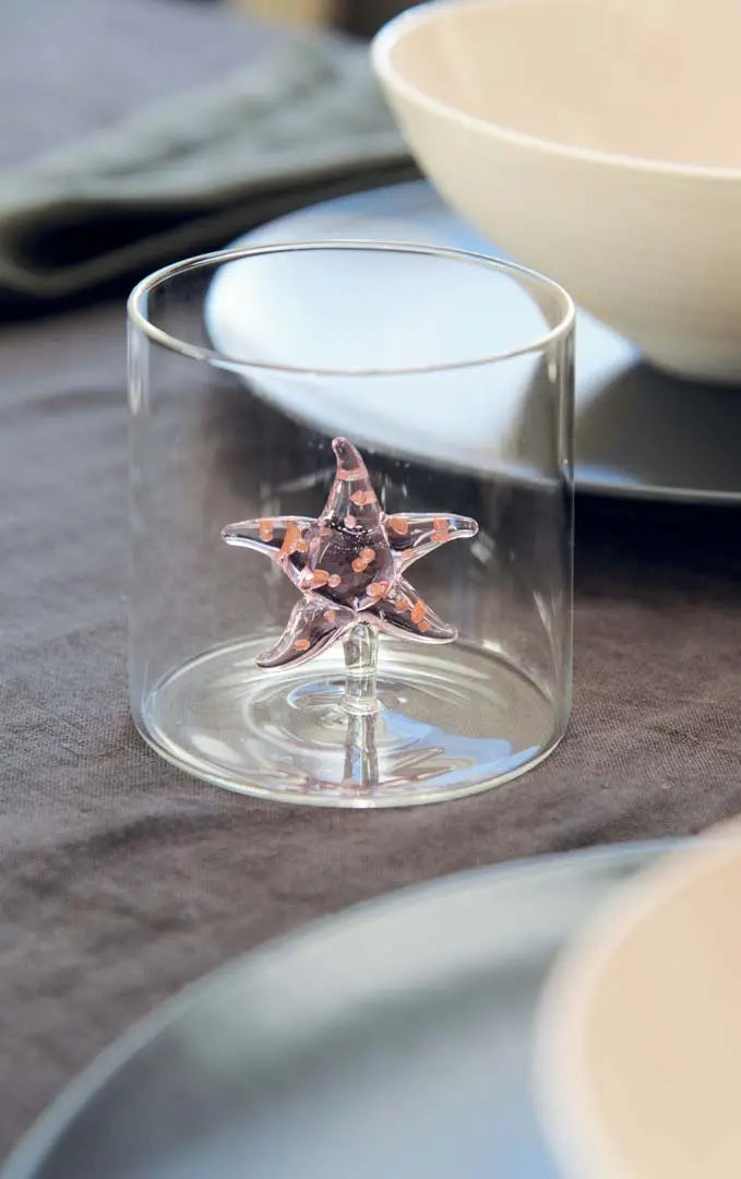 Gobelet en Verre Soufflé avec Décor - Étoile de Mer