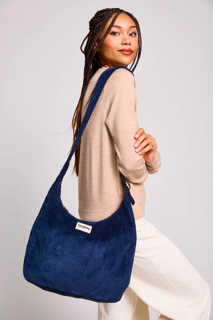 Claire Hobo Bag - Navy Velvet