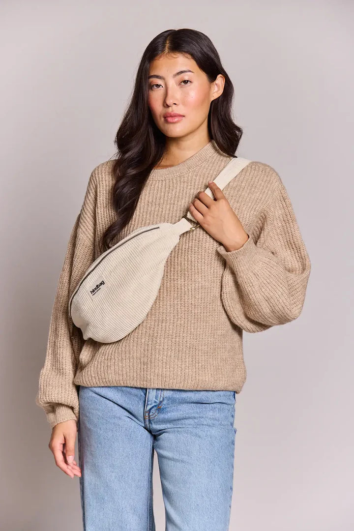 Sasha Fanny Pack - Beige Velvet