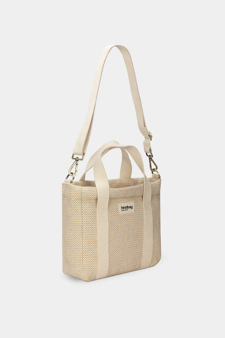 Mini Louise Woven nude Tote Bag