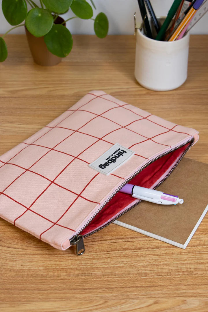 Ema Pink/Red Checkered Clutch