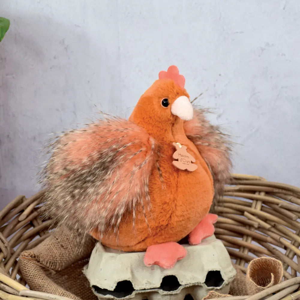 Orange and red plush chick