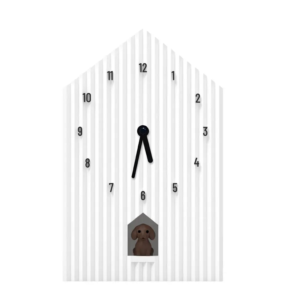 Koekoeksklok voor aan de muur of op de plank - Hond - Wit