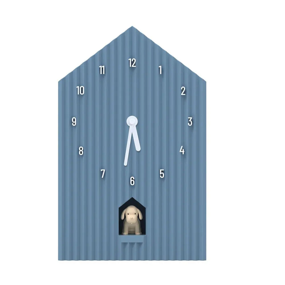 Horloge Coucou murale ou d'étagère - Chien - Bleu Aviation