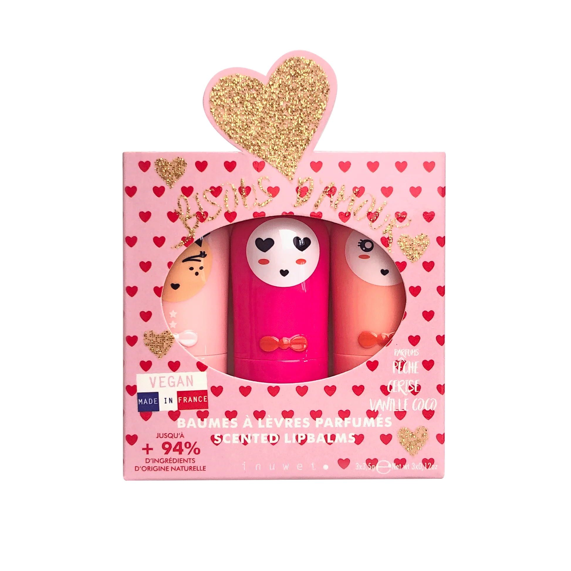 Coffret Baumes à Lèvres Glitter - Bisous d'Amour