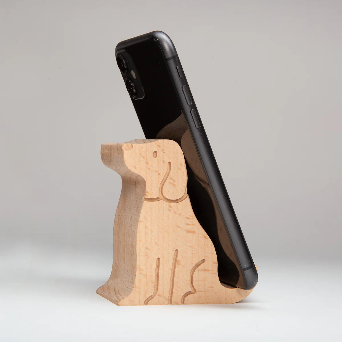 Wooden Phone Stand - Dog