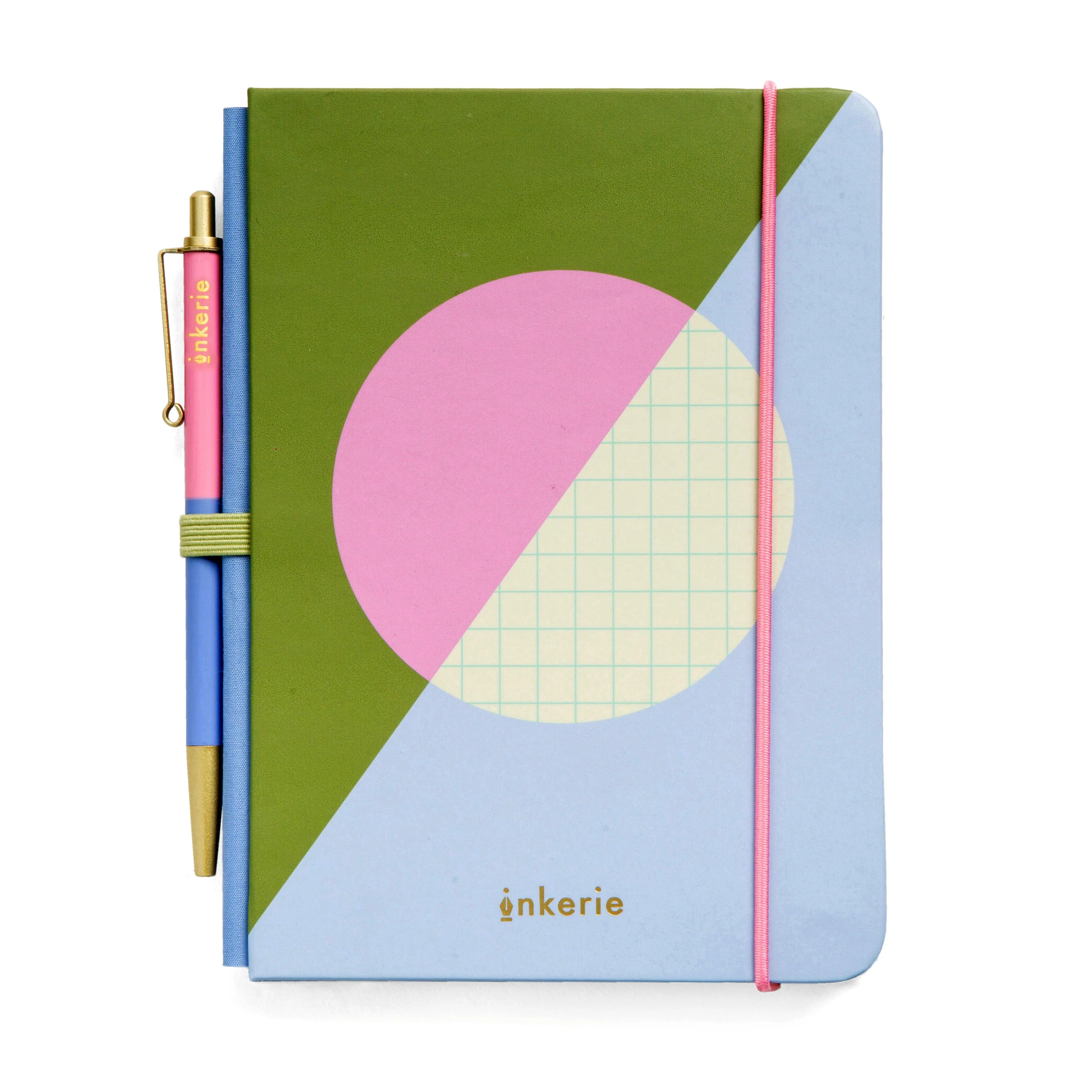 Inkerie mini checkered notebook with pen