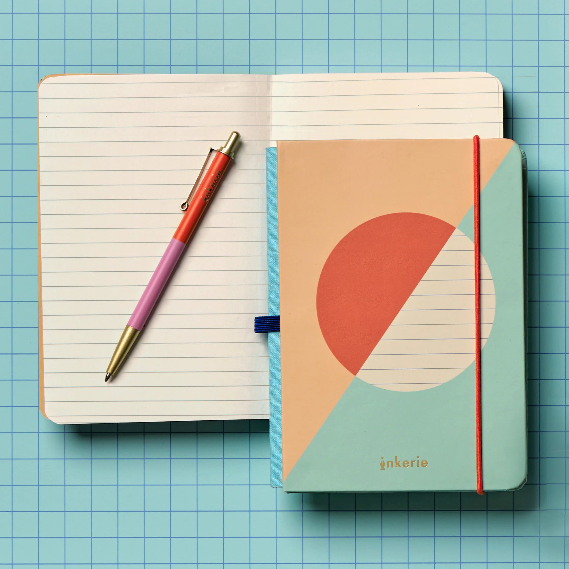 Inkerie mini lined notebook with pen