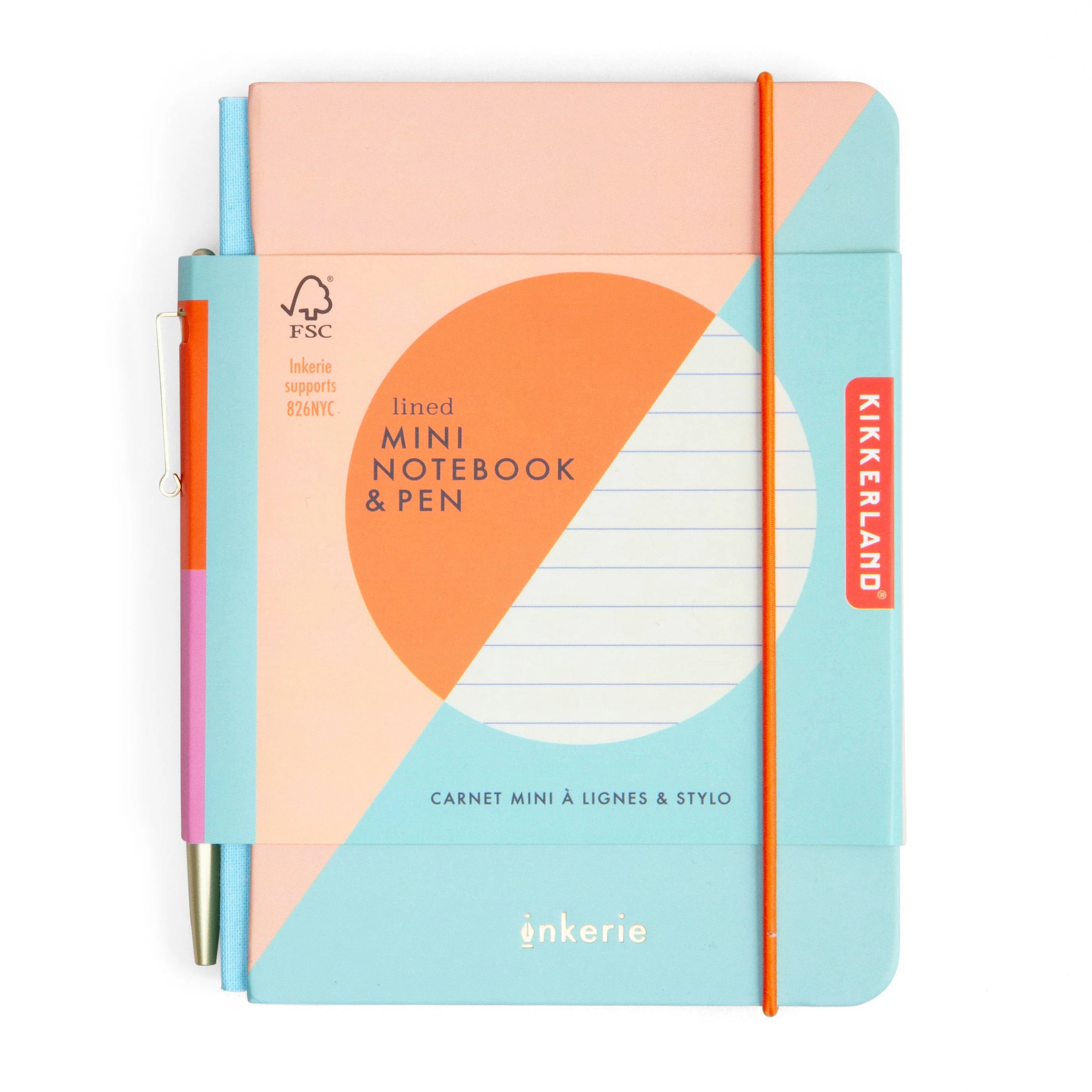 Inkerie mini lined notebook with pen