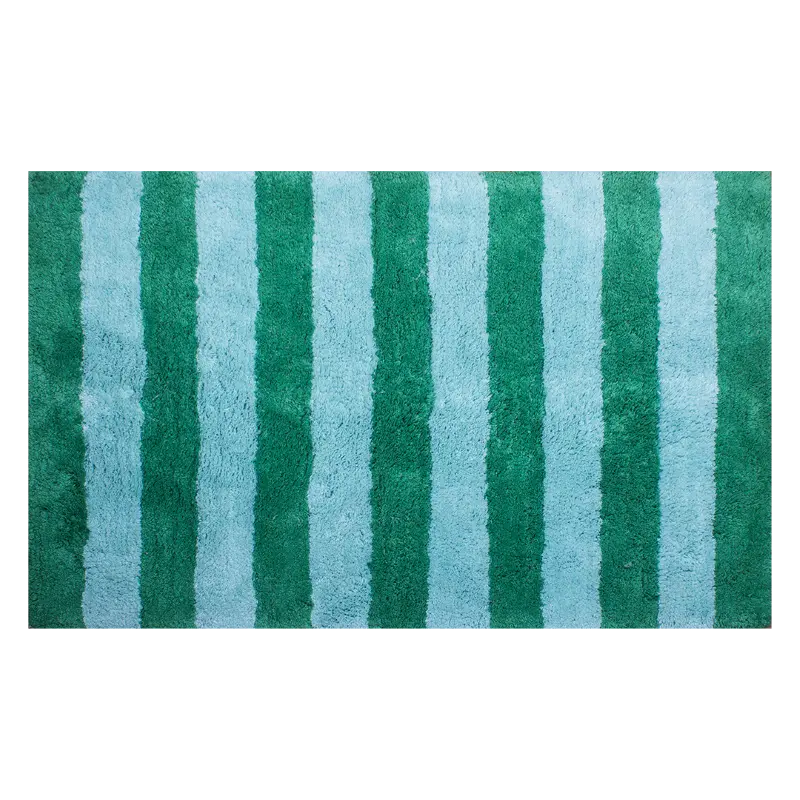 Blue and Green Lines Bath Mat