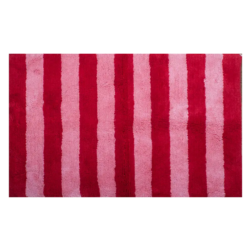 Pink and Red Lines Bath Mat
