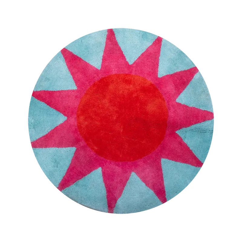 Tapis de bain Rond Soleil Bleu 75 cm