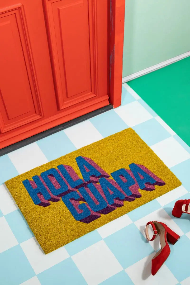Paillasson Streetstyle Hola Guapa jaune