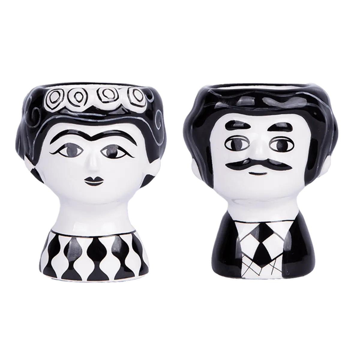 Coquetiers Carlos et Marisol noir et blanc