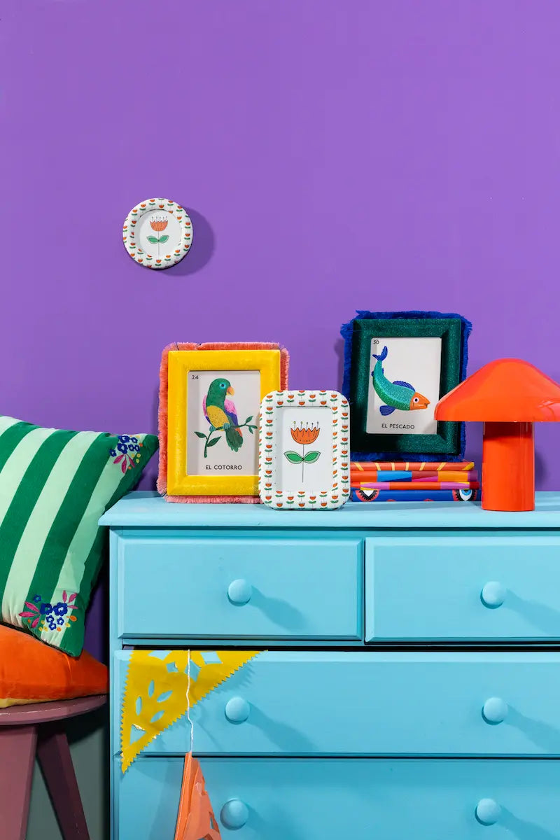 Cadre photo velours Loteria Jaune 10x15cm