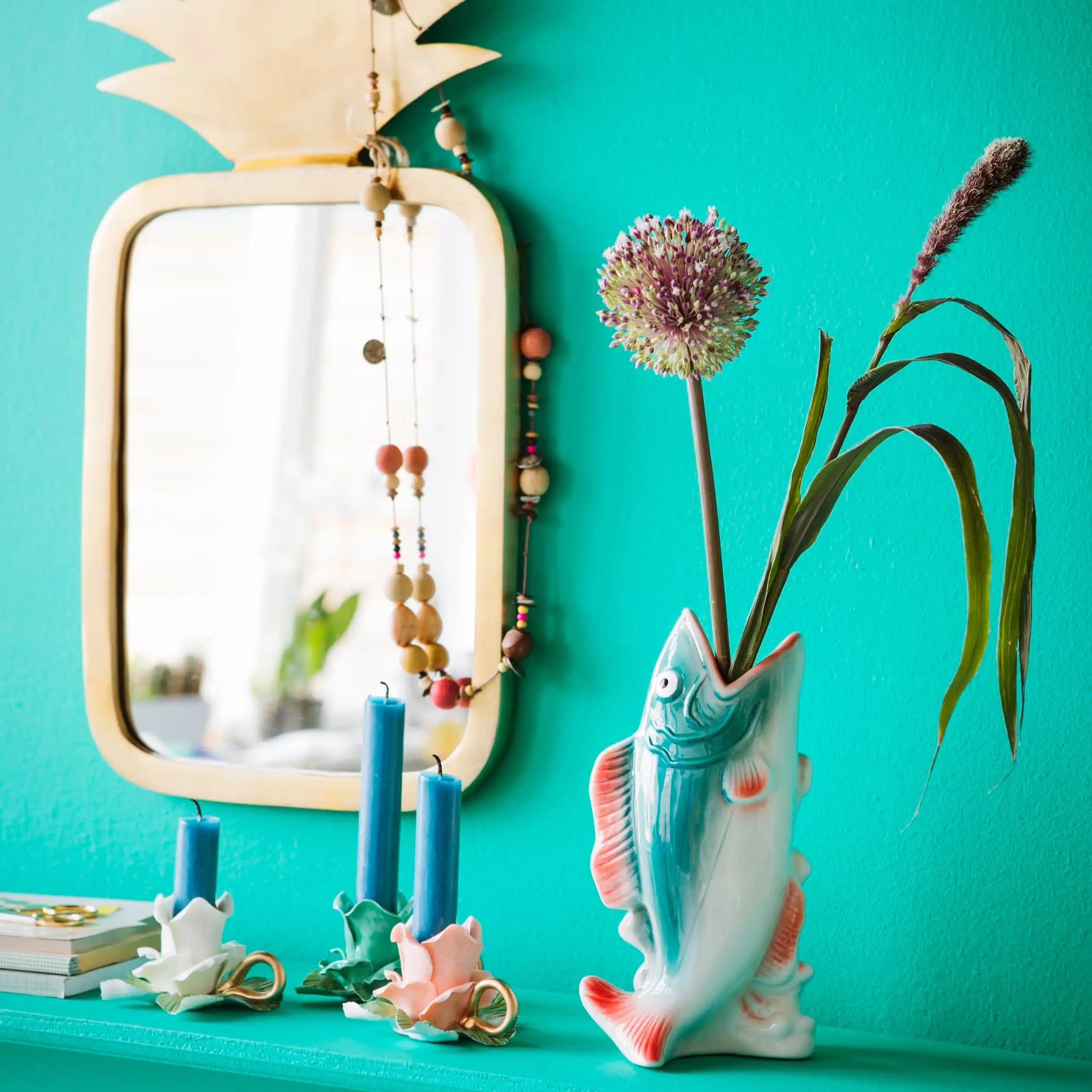 Green and Red Fish Vase