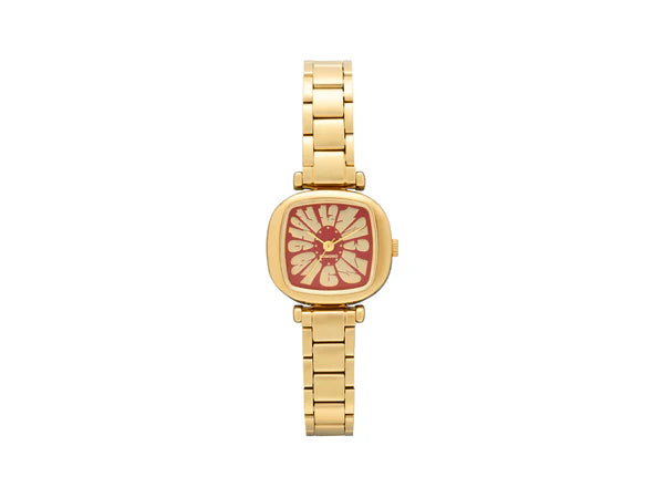 Montre Moneypenny Flower Tire Gold Bordeaux
