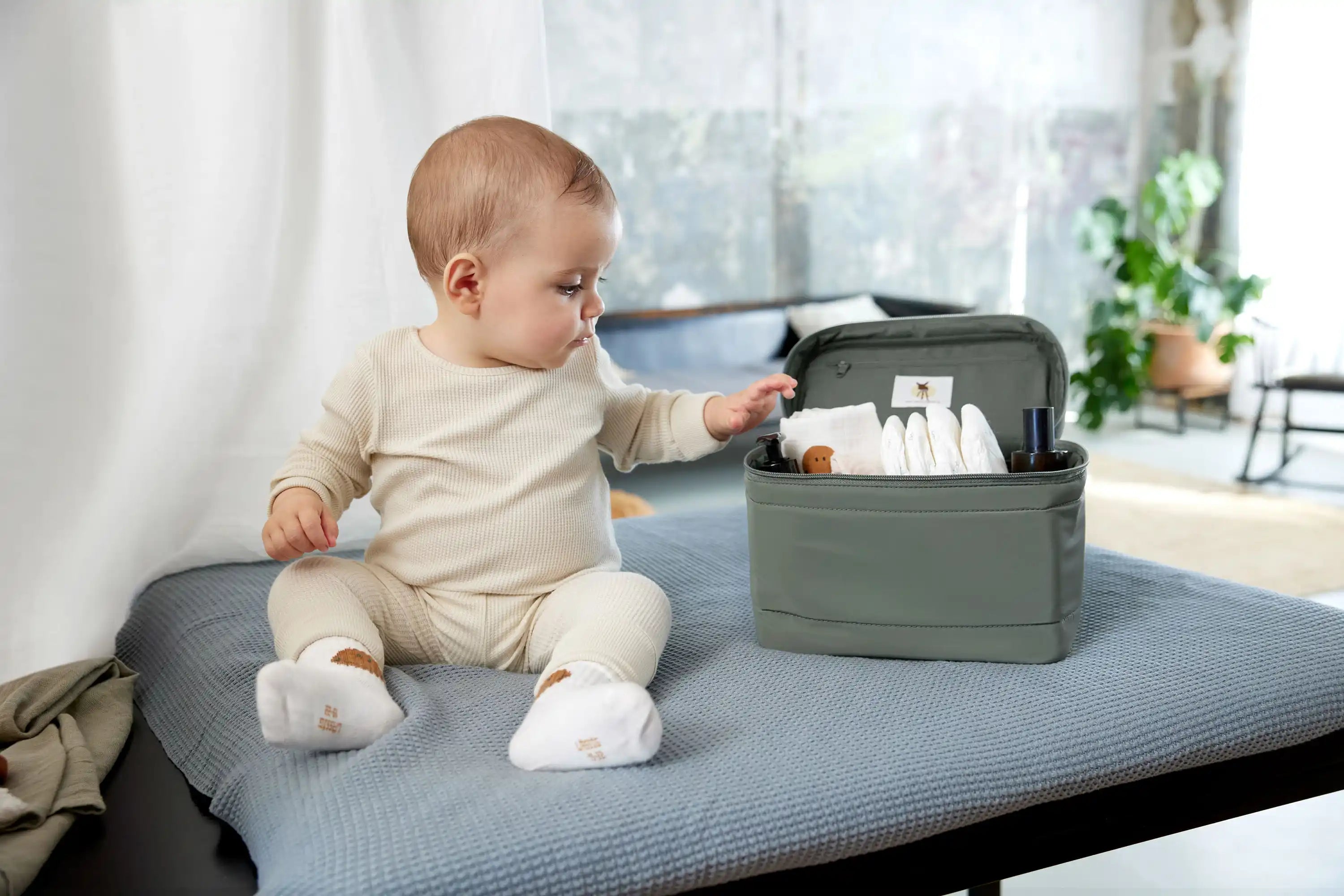 Aankleedtafel organizer - Olijfgroen