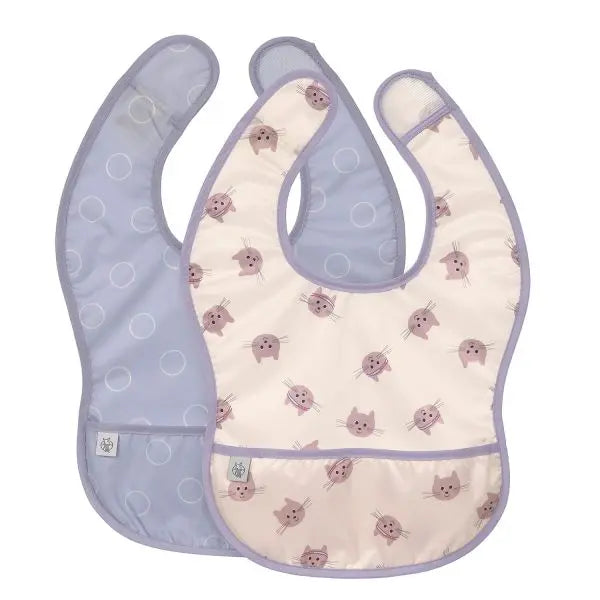 Tiny Team Cat Bibs with Pocket (Pack of 2)