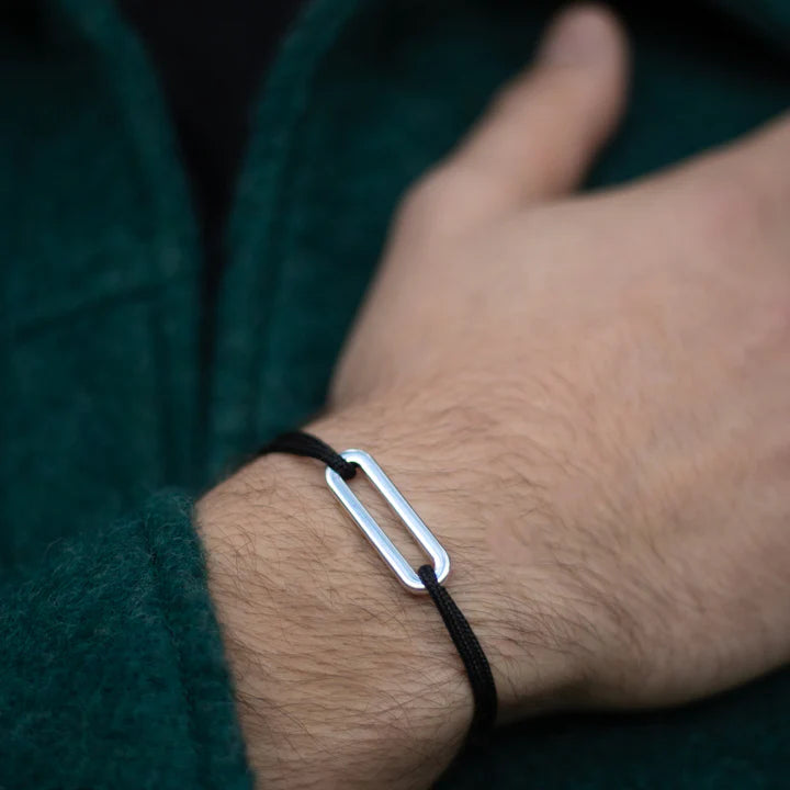 Bracelet Maillon Plat 30 mm - Cargue - Bleu nuit