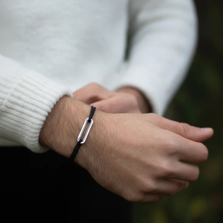 Bracelet Maillon Plat 30 mm - Timon - Noir