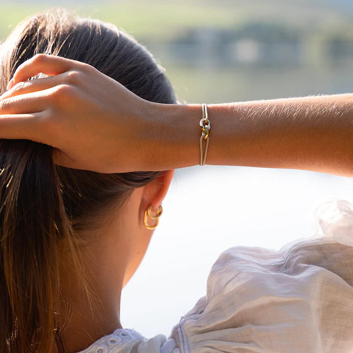 Bracelet Union Plaqué Or - Havane - Beige