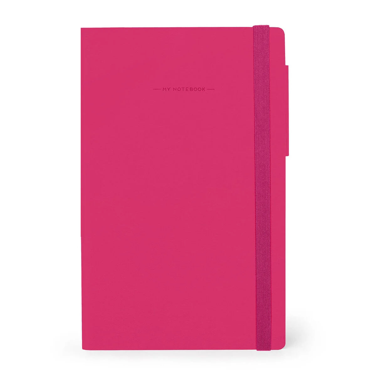 Lined Notebook with Plain Soft Cover - Raspberry - My Notebook Medium