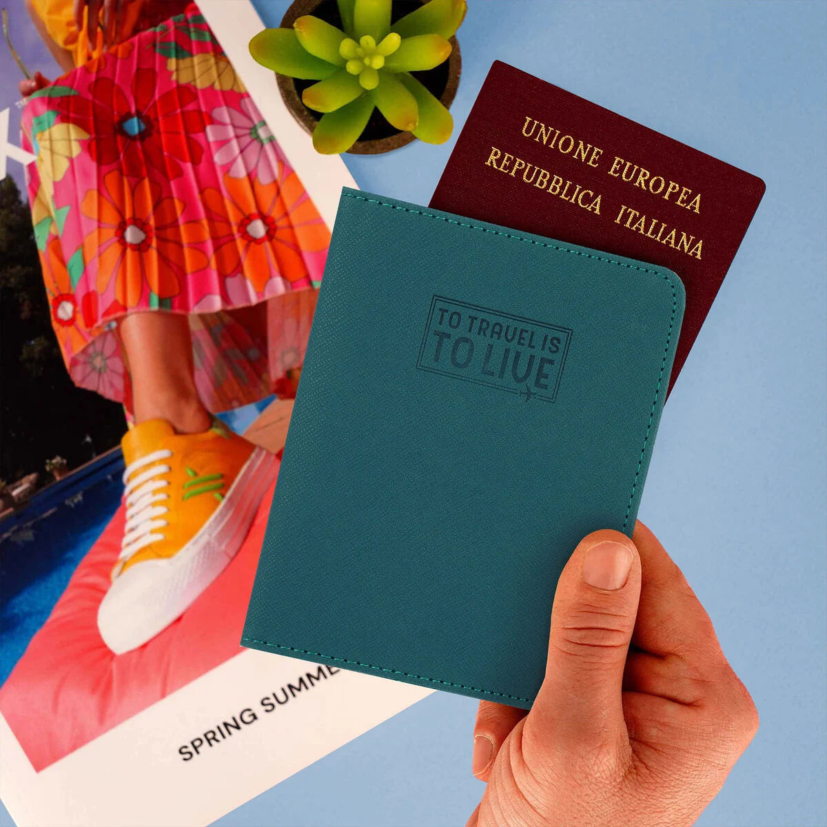 Porte-Passeport Petrol Blue - Passport Holder