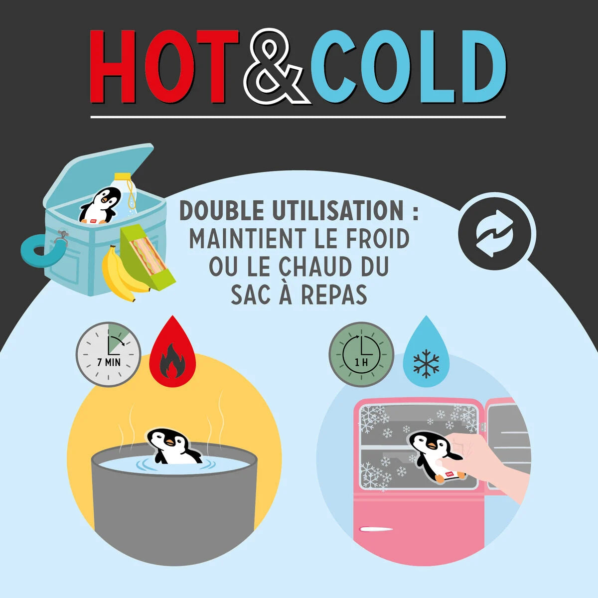 Poche de gel à usage alimentaire - Penguin - Hot & Cold