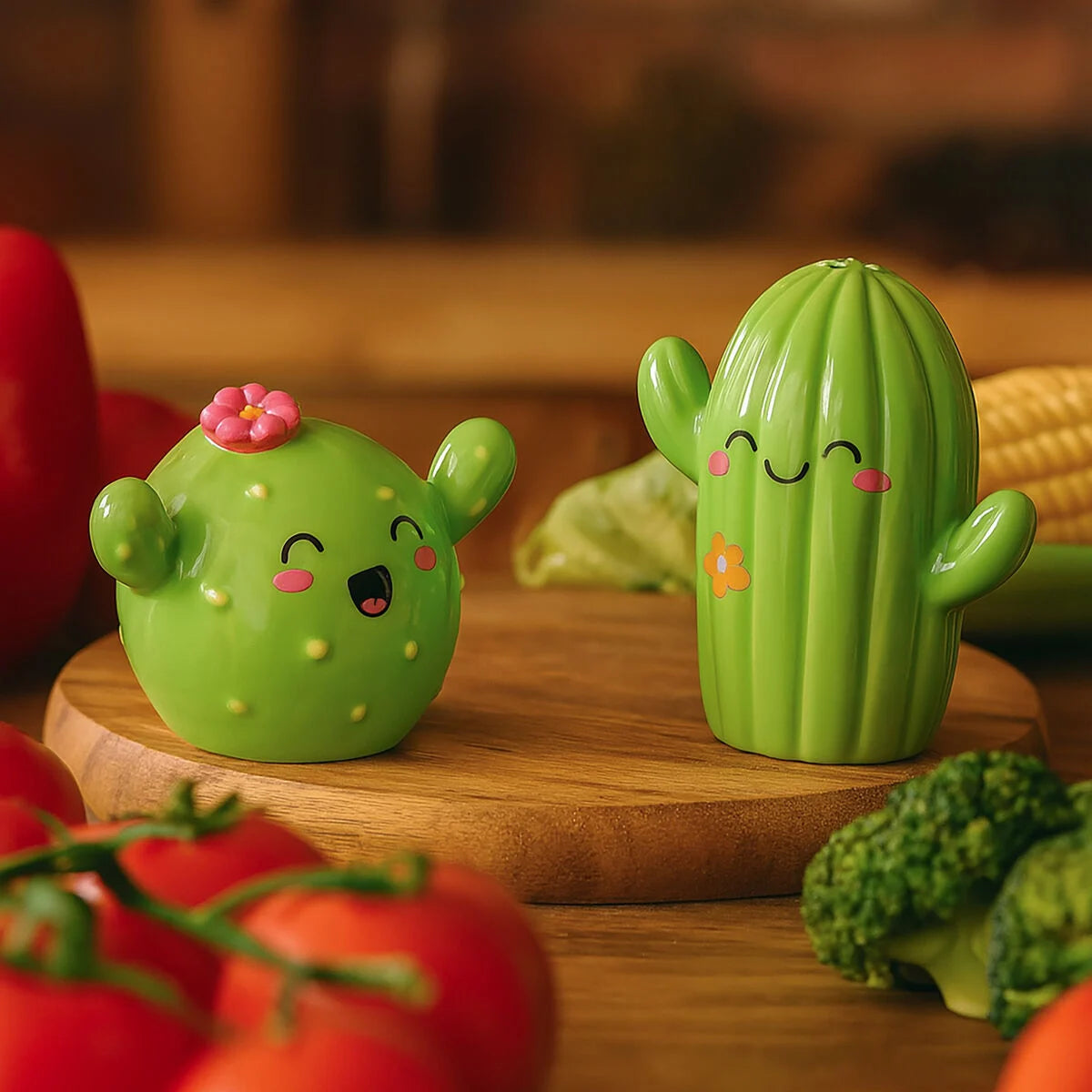 Salière et Poivrière en Céramique - Cactus