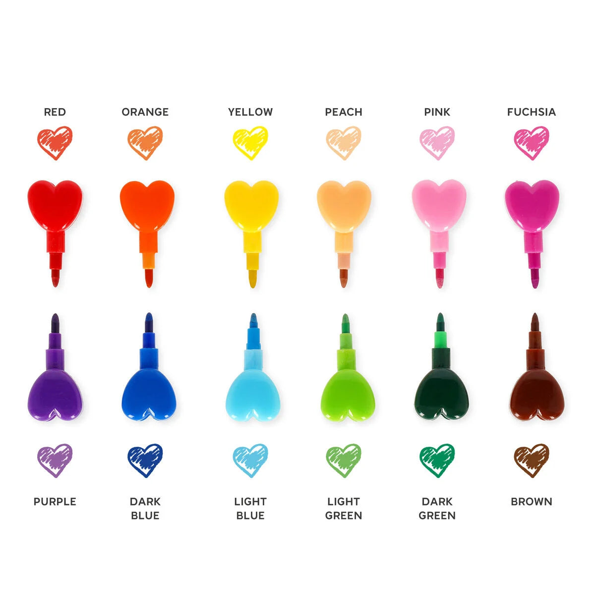 Feutres empilables Cœur - Dream in Colour - Pack de 12