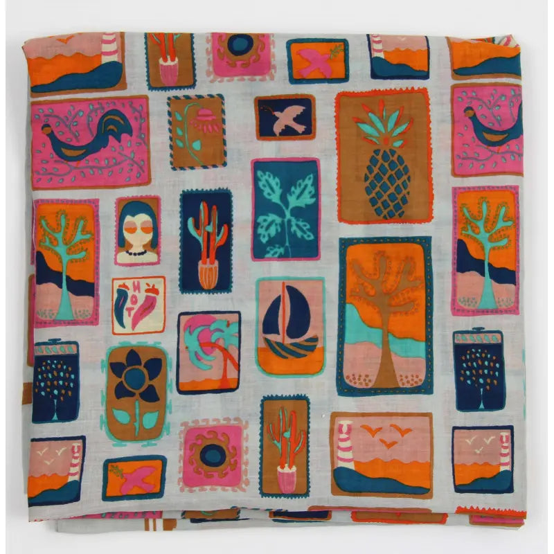 Holidays Orange Cotton Square