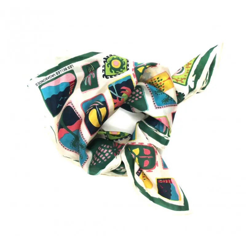 Mini Green Postcard Scarf