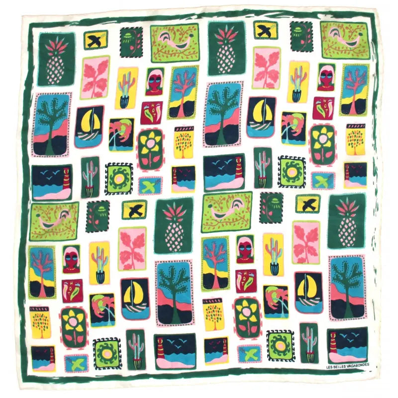 Mini Green Postcard Scarf