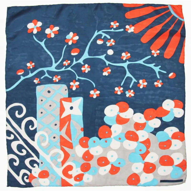 Mini Sakura Navy Scarf