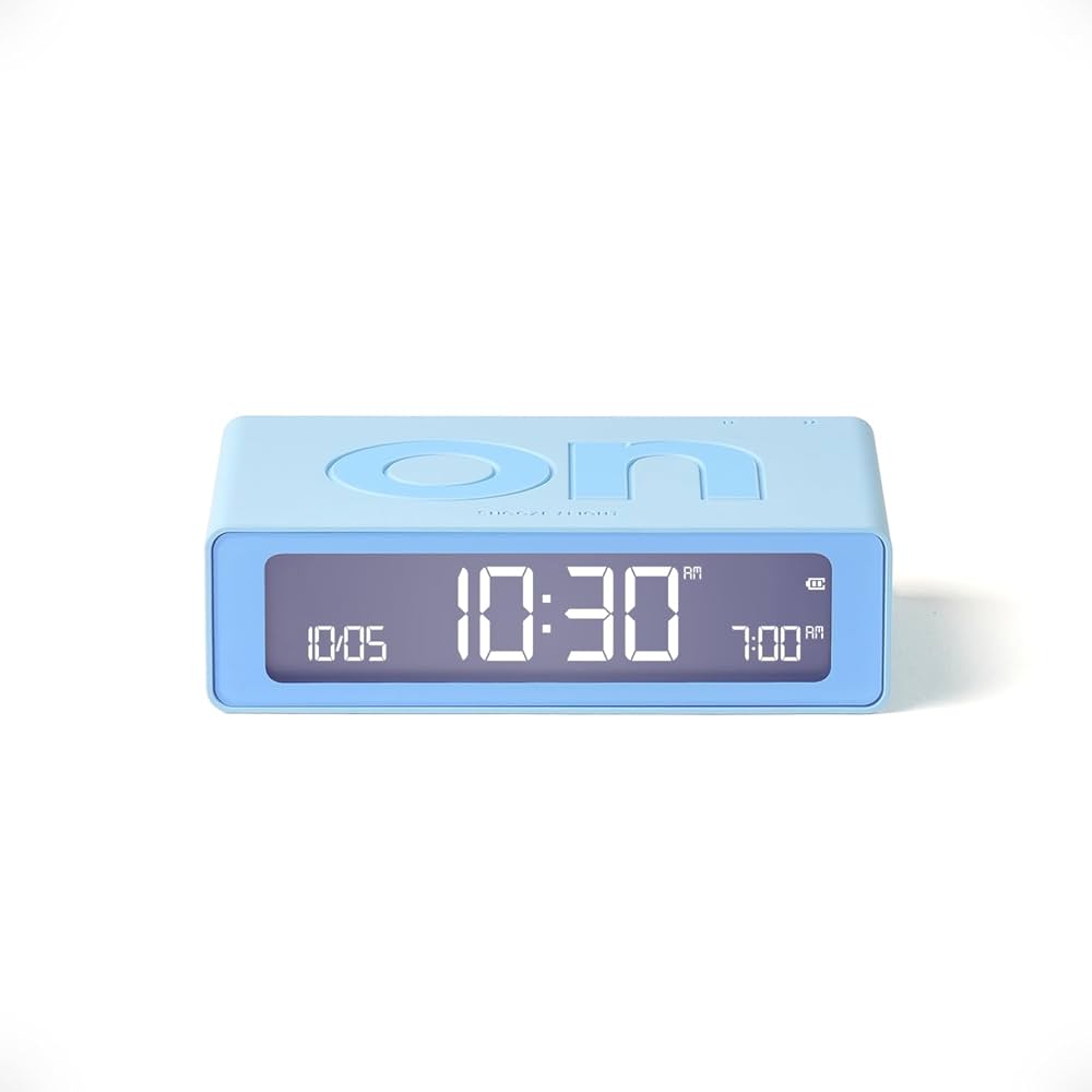 Lexon Flip Mini USBC Alarm Clock - Light Blue