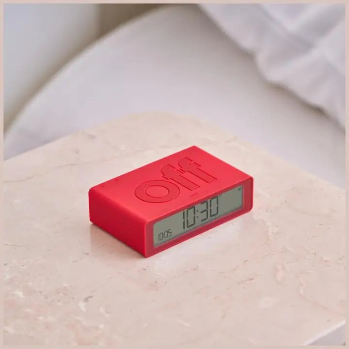 Lexon Flip Mini USBC Alarm Clock - Red