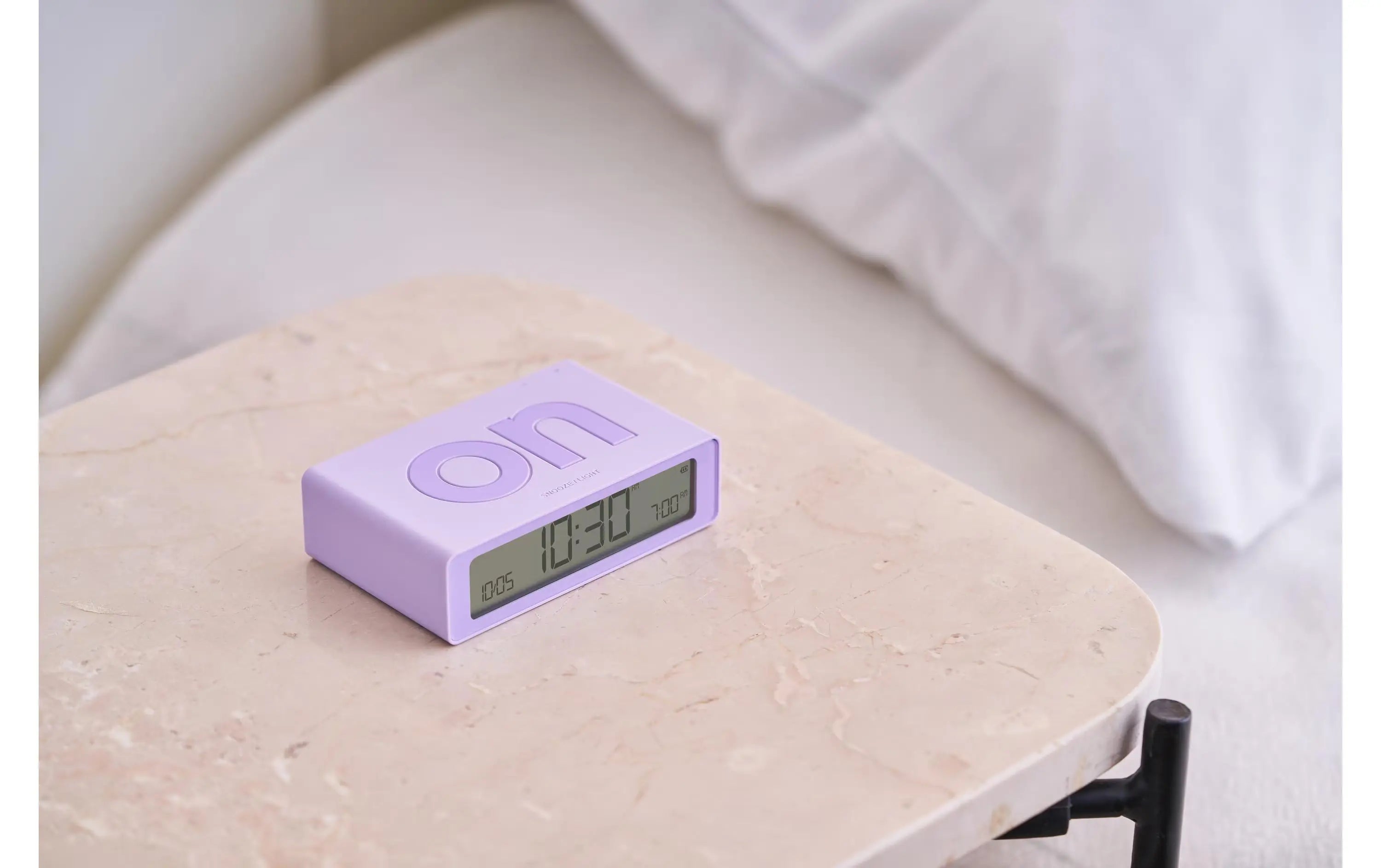 Lexon Flip Mini USBC Alarm Clock - Light Purple