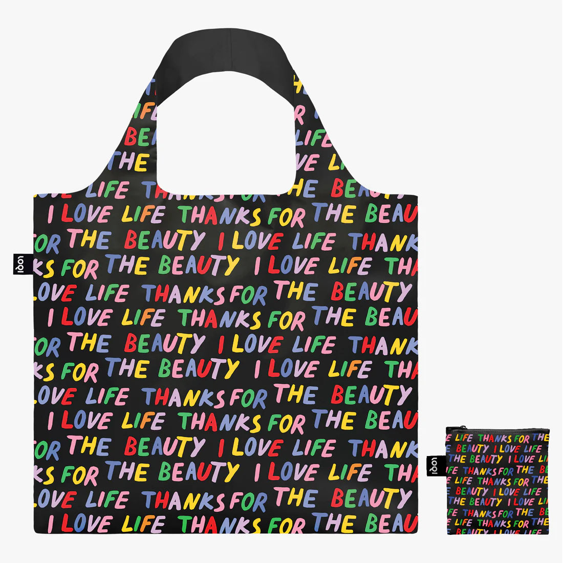 Tote Bag Recyclé - Love Life noir