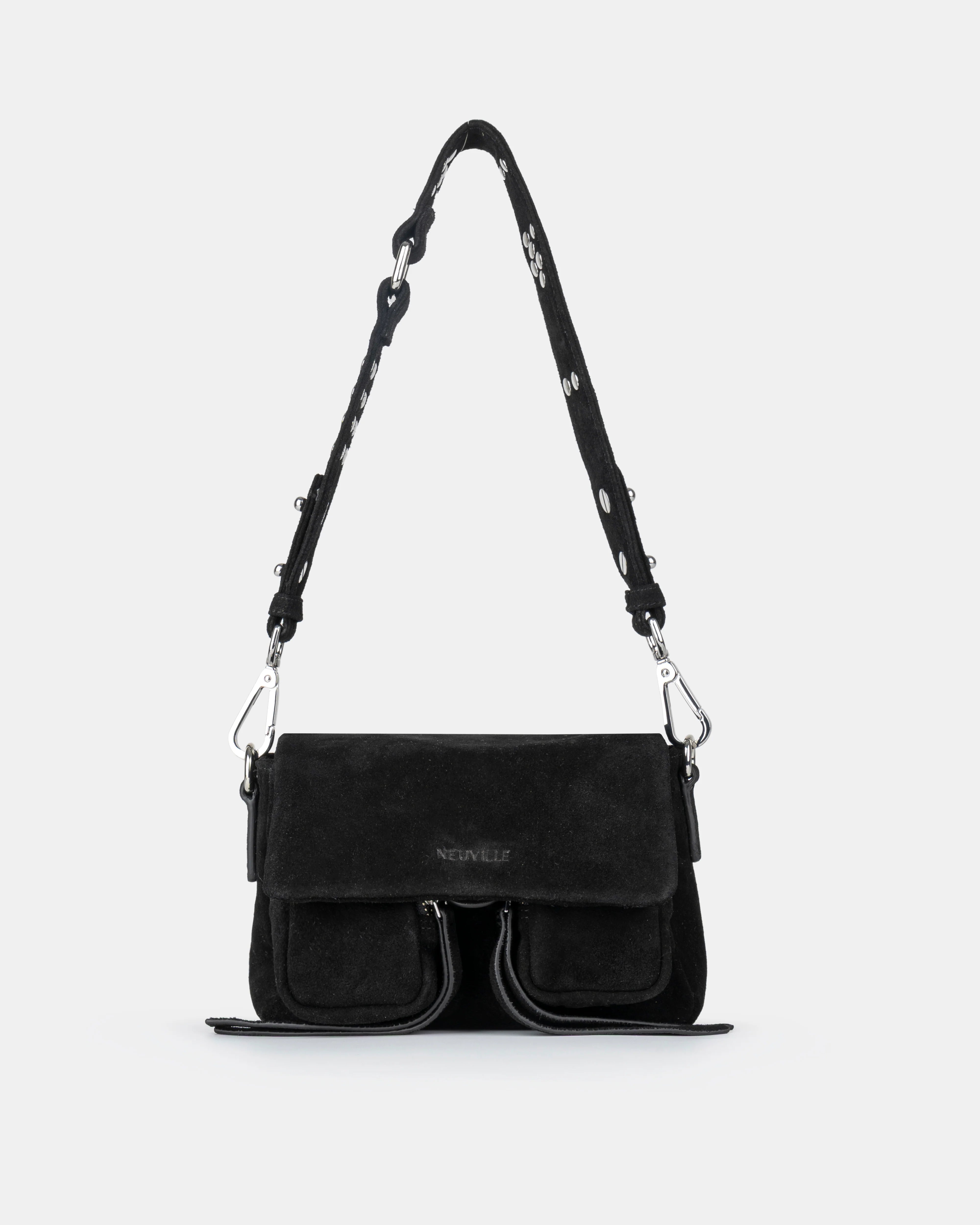 Mini Max suede bag, black