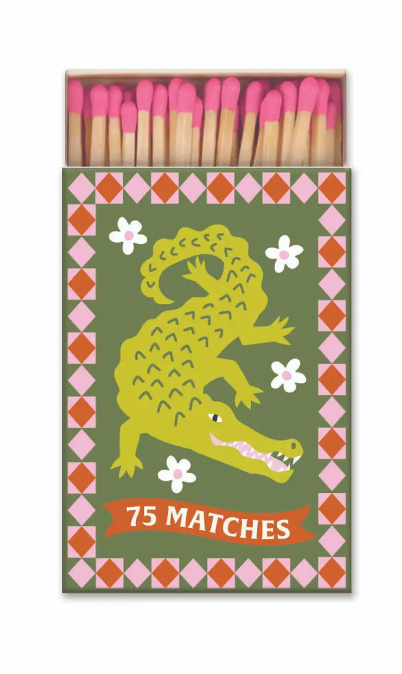 Boîte d'allumettes A Dopo Crocodile Rose (75 allumettes)