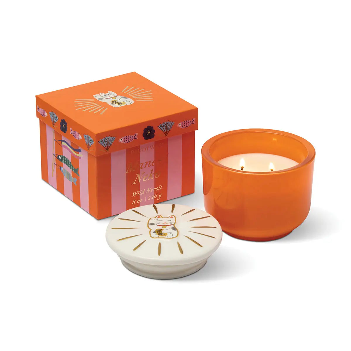 Bougie parfumée Charmed Maneki Neko Cat - Wild Neroli - 226g