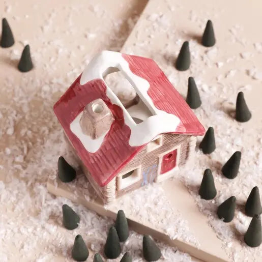 Tealight holder and incense holder No. 05 Alpine chalet style (1 tealight candle and 20 incense cones)