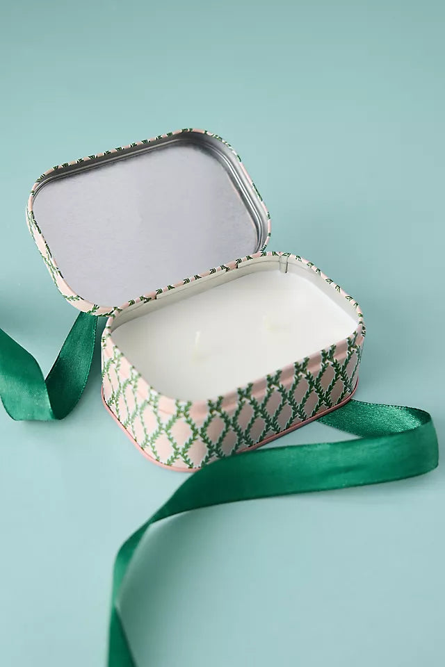 Cherie Tin Candle - Roze en Groen - Yuzu Woods - 127gr